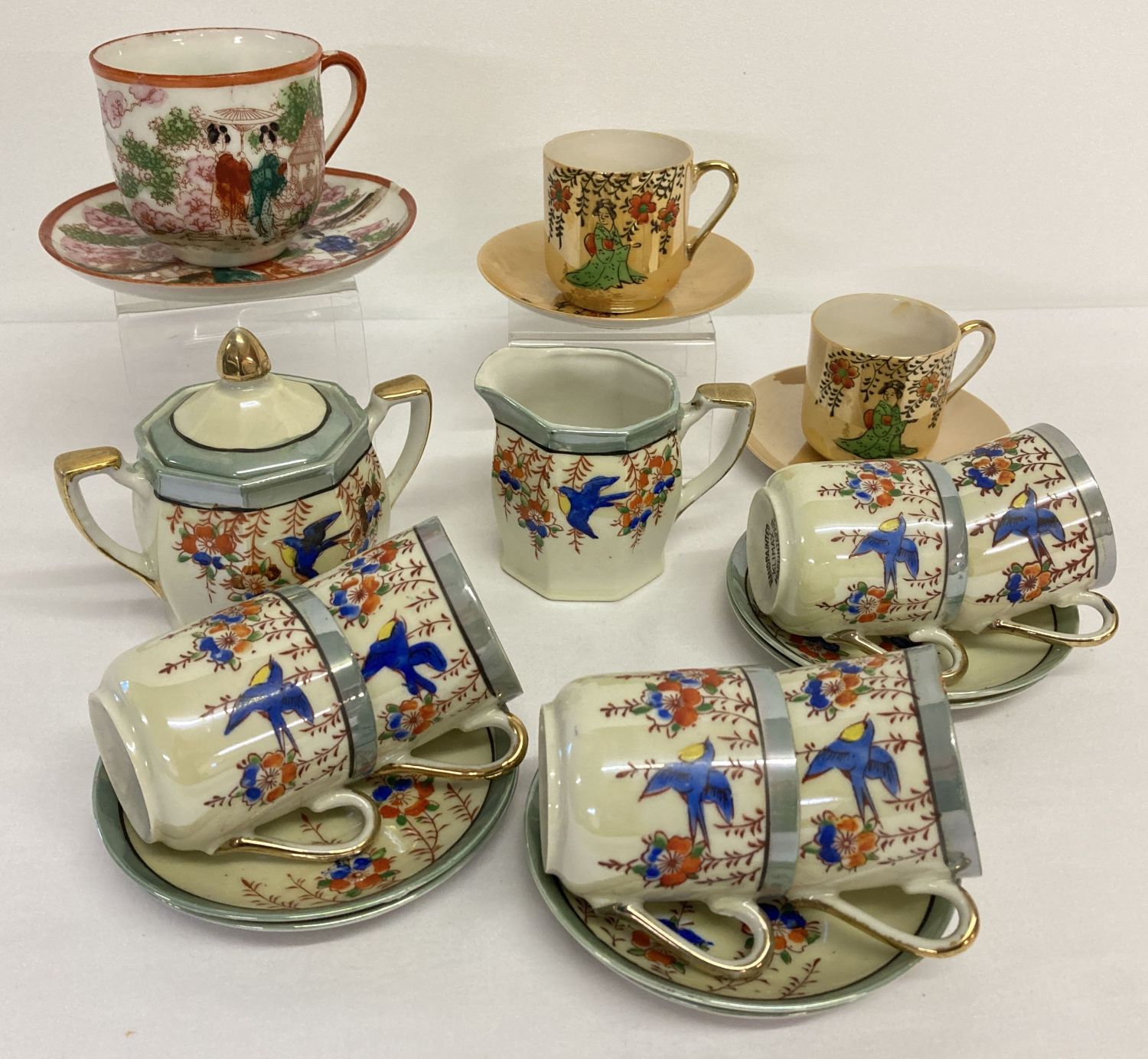 A collection of vintage Japanese ceramics to include a 6 setting coffee set by "Klimax".
