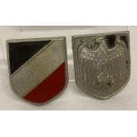 2 WWII style German Africa Corps Tropical Helmet decals.