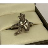 A vintage silver Devon pixie ring. Marked Silver to reverse of pixie.