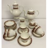 A quantity of Royal Grafton fine bone china tea ware, in Majestic Maroon pattern.