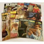 13 vintage copies of Club and Club International, adult erotic magazines.