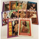 11 vintage issues of Knave, adult erotic magazine, dating from 1971.