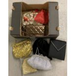 8 assorted vintage ladies evening bags to include sequinned and velvet examples.