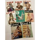 8 assorted vintage pocket sized adult erotic magazines.