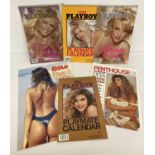6 assorted nude and glamour, adult erotic calendars to include Playboy and Penthouse.