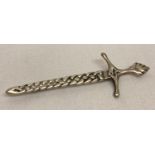 A vintage silver Celtic sword brooch. Marked 'Silver' to reverse.