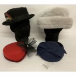 4 vintage and modern hats.