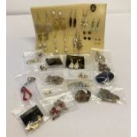 32 pairs of stud and drop style costume jewellery earrings to include vintage and modern designs.