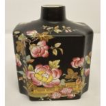 An Adams Tunstall ceramic tea caddy with Famille noir design.