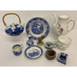 A small collection of vintage and modern ceramics to include a hand painted Coalport teapot.