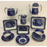 A quantity of vintage George Jones blue and white "Abbey 1790" pattern ceramic tea ware.