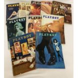 10 vintage copies of Playboy; Entertainment for Men magazine, dating from the 1960's and 70's.