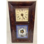 A 19th century American Jerome & Co. New Haven Clock Co wooden cased wall clock.