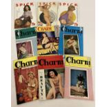 9 assorted vintage pocket sized adult erotic magazines.