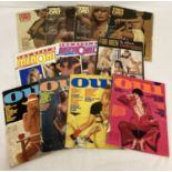 11 vintage issues of assorted adult erotic magazines, to include Men Only and Oui.