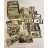 Ex Dealers stock - a box containing approx. 480 vintage postcards and greetings cards.
