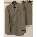 A brand new with tags men's dark beige pinstripe suit by French Connection.