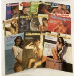 12 vintage 1970's issues of Club International, adult erotic magazine.