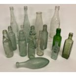 A quantity of assorted vintage glass advertising, milk, torpedo & codd bottles, mostly from Norfolk.