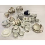 2 boxes of assorted vintage ceramic coffee cups & saucers.