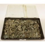 A tray of assorted metal detecting finds.