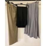 2 pairs of wool trousers together with a long wool shirt by Jaeger, all size 12.