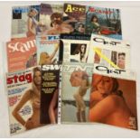 12 assorted vintage adult erotic magazines, dating from the 1960's.