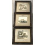 3 oak framed and glazed vintage photographs of Public Houses from the PRHA.