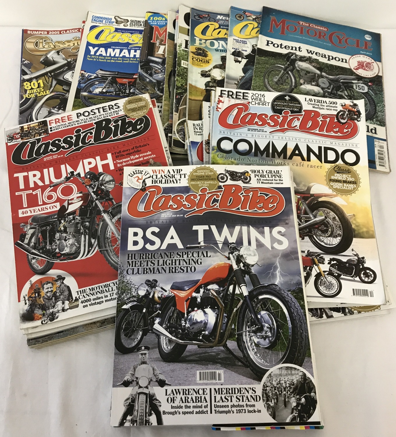 25 copies of "Classic Bike" magazine. Dates ranging from 2003-2015.