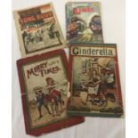 3 children's vintage story pamphlets together with a copy of The Hill Billy "Round Up" songbook.