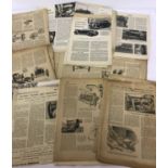 A quantity of assorted automobile related pages from magazines.