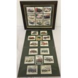 A framed and glazed set of mounted Morris Minor collectors cards.