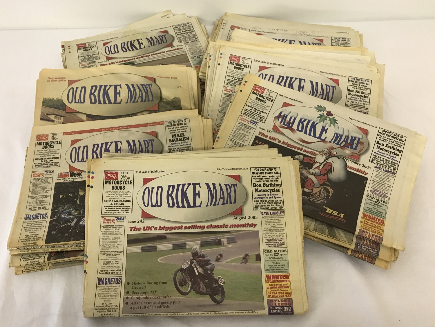 36 copies of "Old Bike Mart" motorcycle magazine.