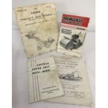 4 vintage instruction manuals for Qualcast and Suffolk mowers, Motrac tractor ploughs and Lister