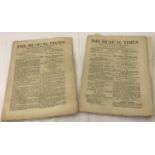 2 antique Musical Times magazines dated 1870 and 1871.
