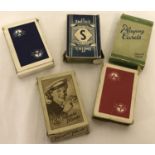 5 packs of vintage playing cards.