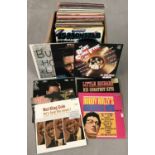 A boxed of mixed vintage LP records.