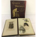 An antique photo album containing Victorian and Edwardian photos to include military portraits.