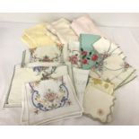 A collection of vintage linen items.