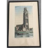 A Framed and glazed signed proof print of St Botolph's church "Boston Stump".