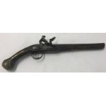 A Turkish/Ottoman antique flintlock 20 bore pistol c 1790.