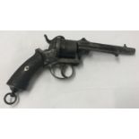 An antique Belgium Pinfire 9mm revolver c 1865.
