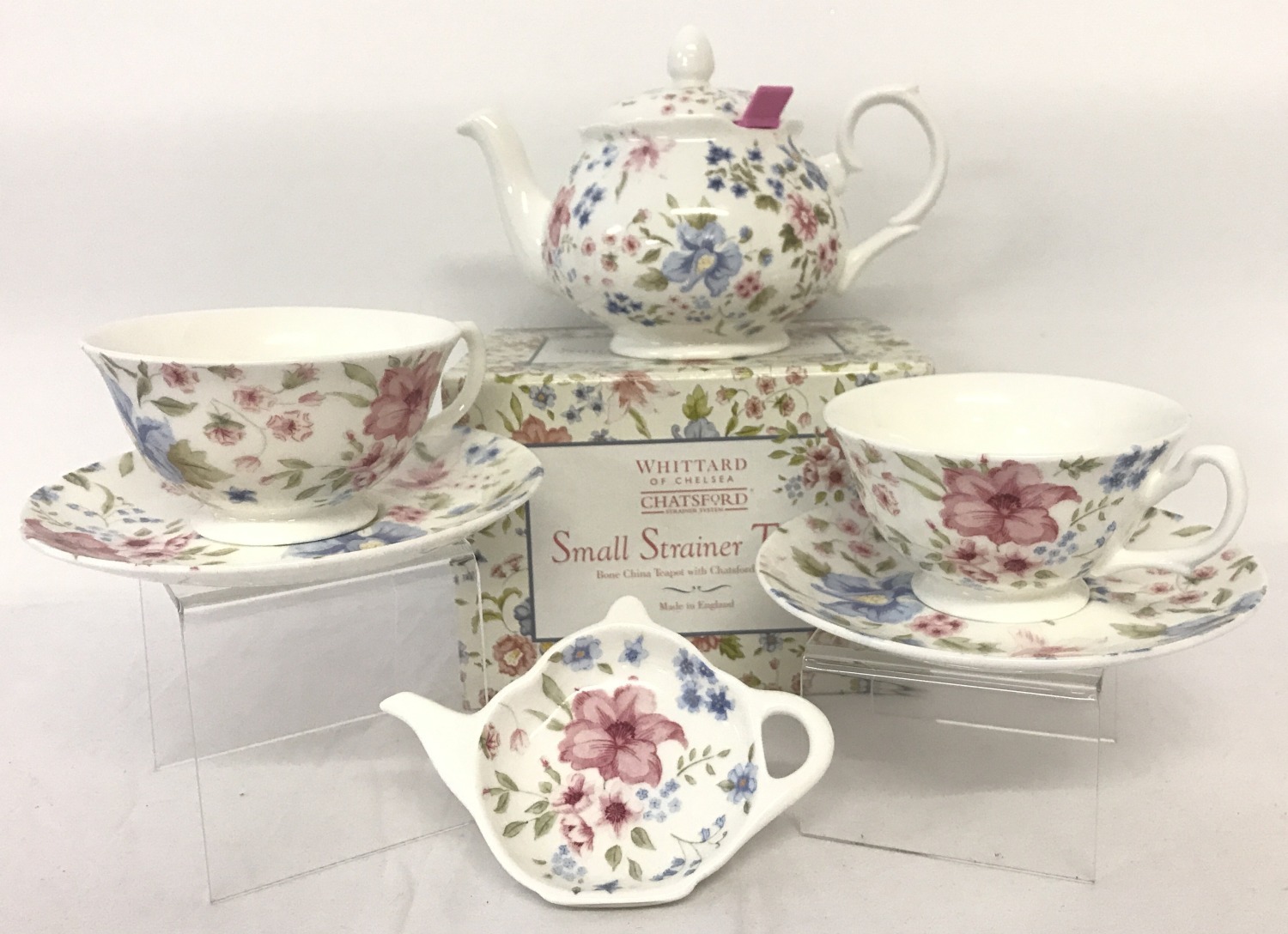 Brand New, Whittard of Chelsea, ex stock, "Victoria Chintz" tea set.