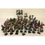 A large collection of 70+ diecast metal, Marvel Comic character figures.