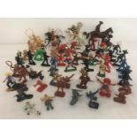 A collection of 64 plastic Cowboy, Indian and Mexican bandit figures.