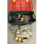 A very large tub of mixed vintage Lego. Includes playboards, instructions for multiple kits,