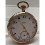 An 800 silver and gilt pocket watch by Silvana. Enamel face (cracked) with gold tone hands.
