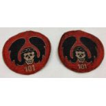Pair of 101 Squadron Israeli Air Force embroidered cloth Patches.