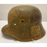 WWI style Somme barn find German Stahlhelm helmet.