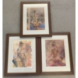 3 limited edition framed and glazed prints of nudes by Maureen Jordan. Signed by artist.